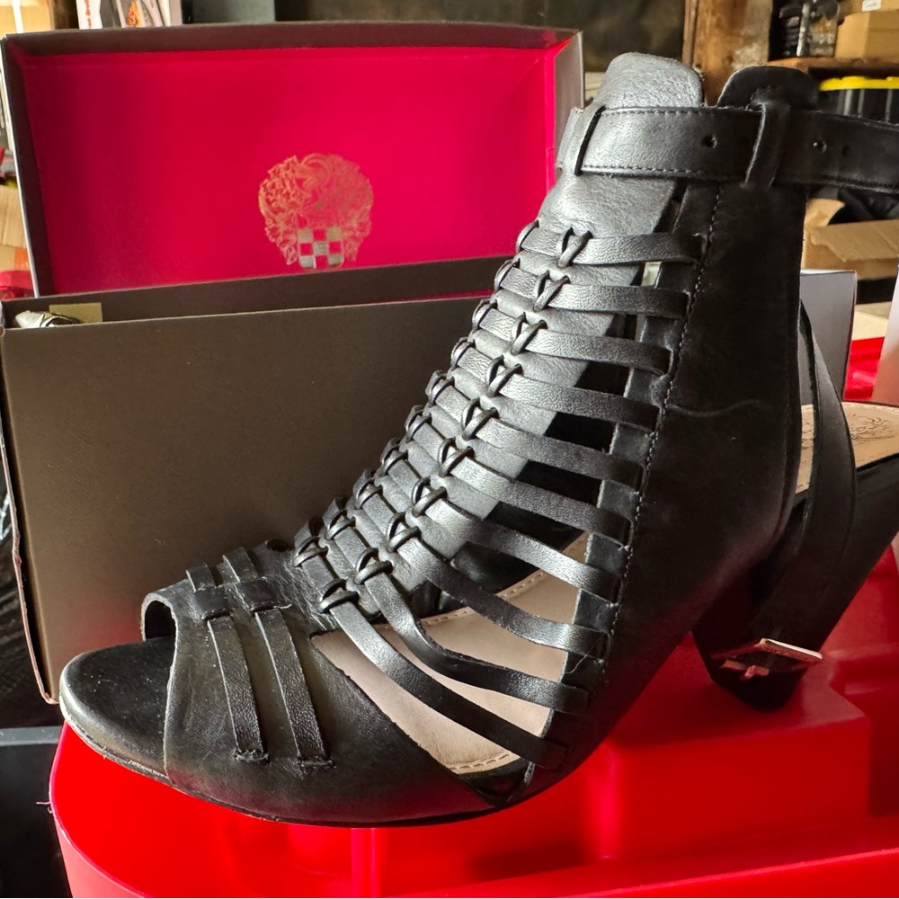 Vince Camuto Black Strappy Heels